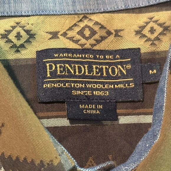 Pendleton Brown Patterned Casual Button Down Shirt - Picture 5 of 7